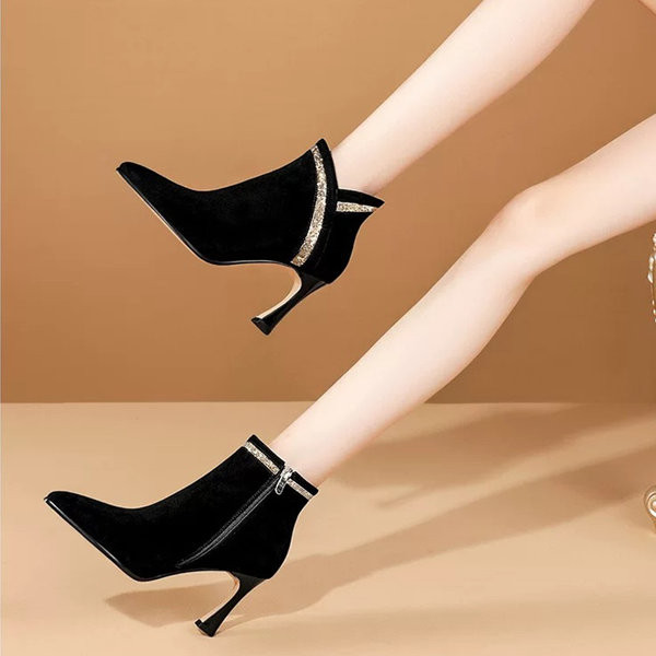 Ženske čizme sa kamenčićima - eko koža ili eko antilop