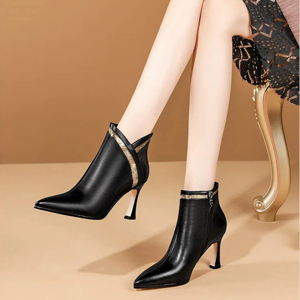 Ženske čizme sa kamenčićima - eko koža ili eko antilop