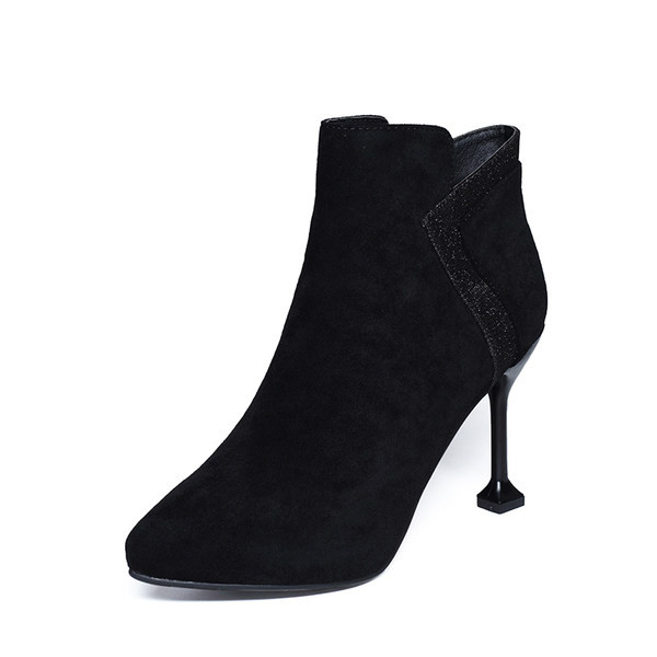 Elegantne ženske čizme od eko brušene kože sa petom 7 cm