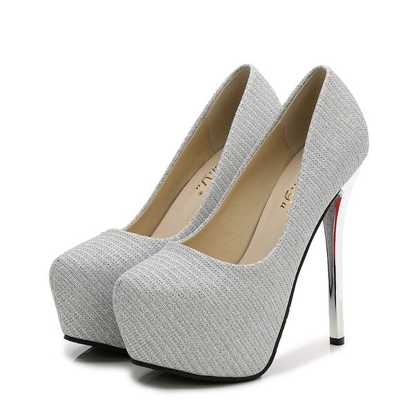 Moderne visoke cipele od eko kože sa petom od 14 cm i platformom