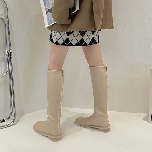 Ženske čizme do koljena, model od čiste eko kože