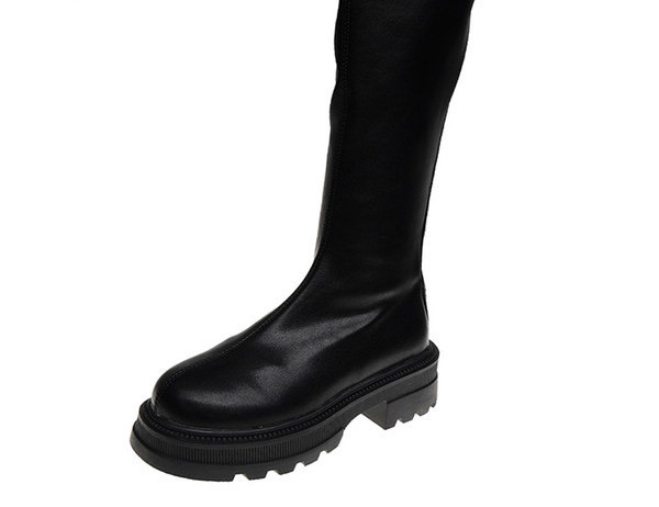 Ženske čizme od umjetne kože sa grubim đonom