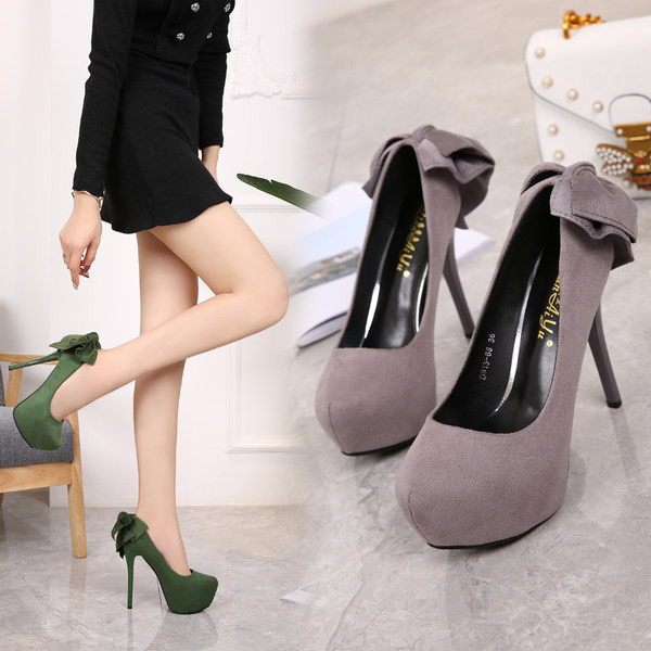 Visoke ženske cipele od eko brušene kože sa trakom