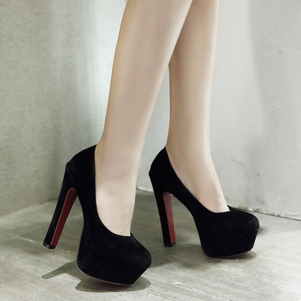 Elegantna ženska cipela od eko brušene kože debljine 14 cm