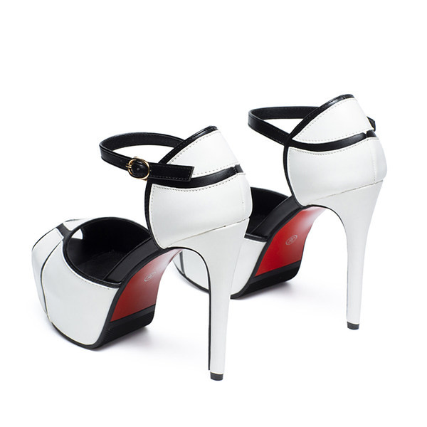 Ženske otvorene cipele s visokom petom 12 cm i kopčom