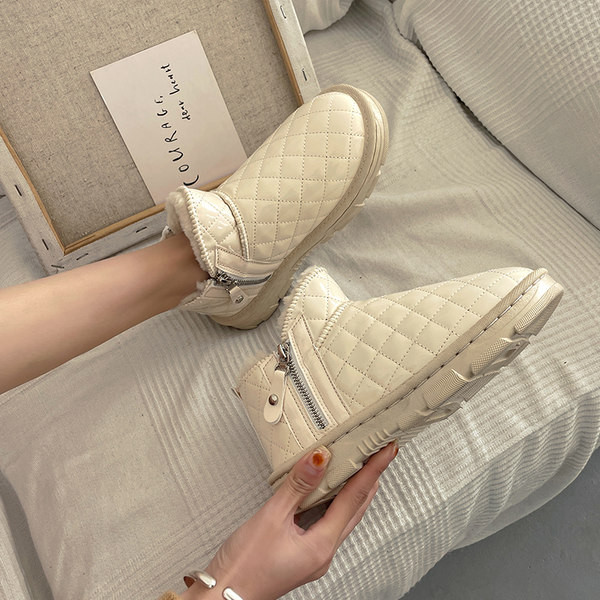 Ženske čizme s toplom postavom i kopčanjem na zip