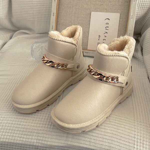 Ženske čizme od eko kože sa metalnim lancima