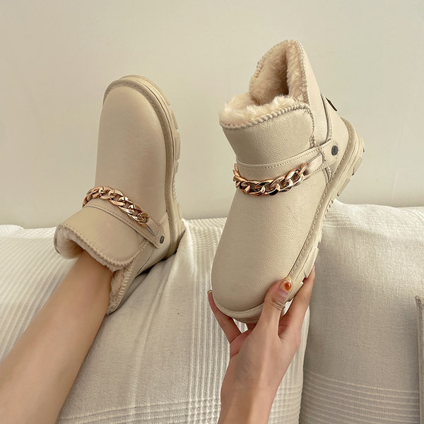 Ženske čizme od eko kože sa metalnim lancima