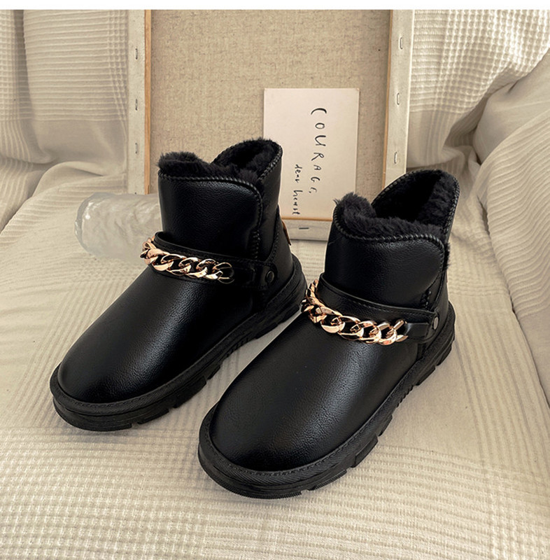 Ženske čizme od eko kože sa metalnim lancima