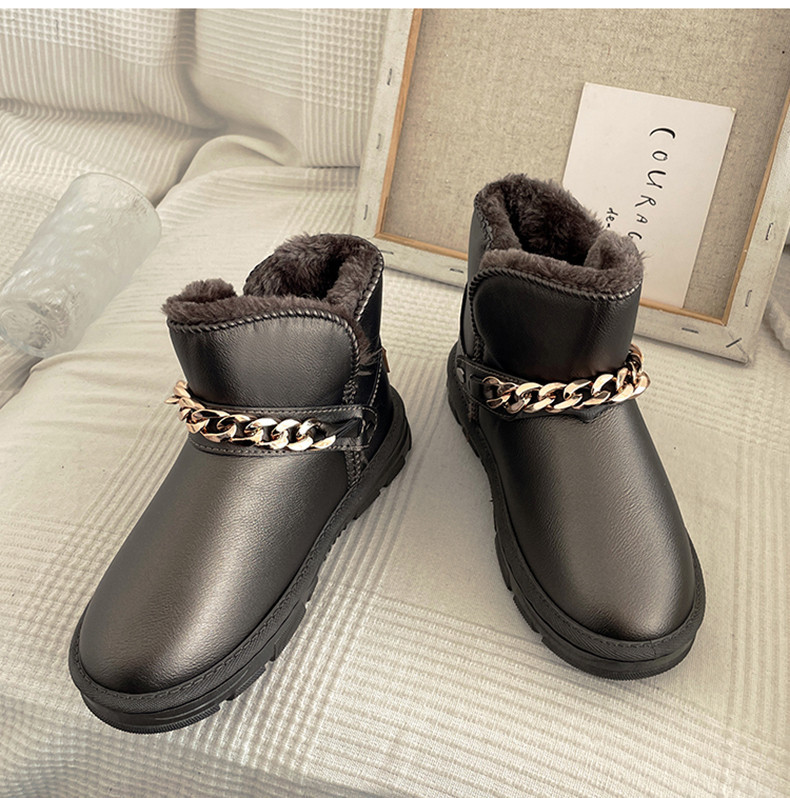 Ženske čizme od eko kože sa metalnim lancima