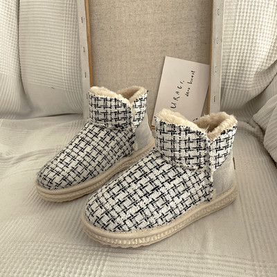 Ženske tekstilne čizme s ravnim đonom