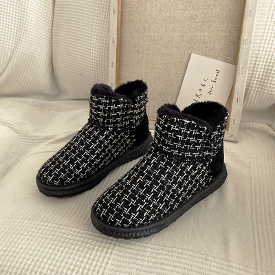 Ženske tekstilne čizme s ravnim đonom