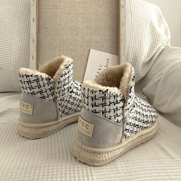 Ženske tekstilne čizme s ravnim đonom