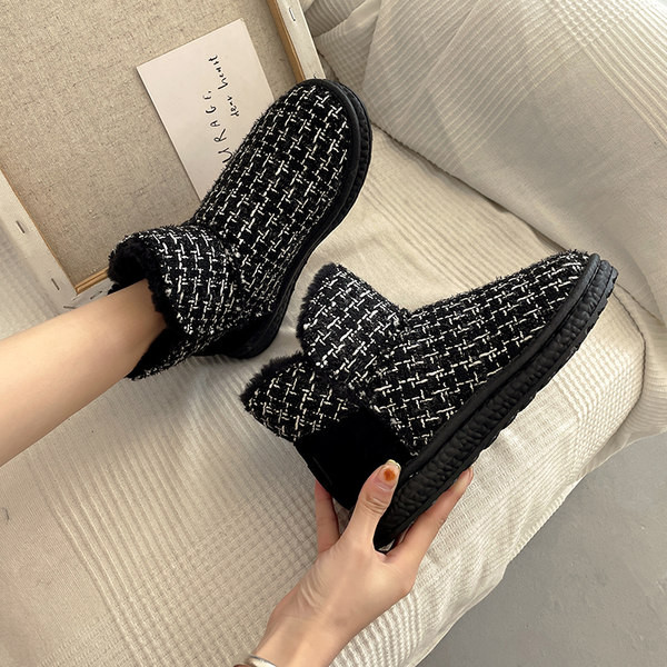 Ženske tekstilne čizme s ravnim đonom