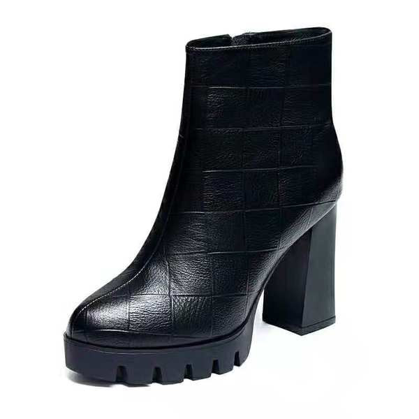 Ženske ležerne čizme na visoku petu s patentnim zatvaračem