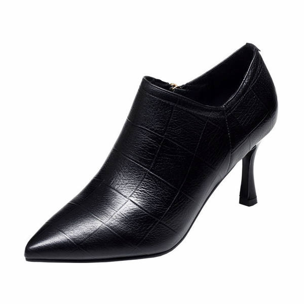 Ženske zatvorene cipele od eko kože sa petom od 6 cm