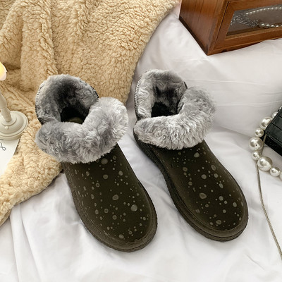 Ženske čizme s toplom postavom - ravni potplat