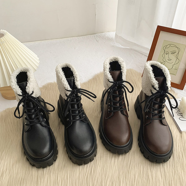 Zimske kubanke od eko kože sa visokim grubim đonom