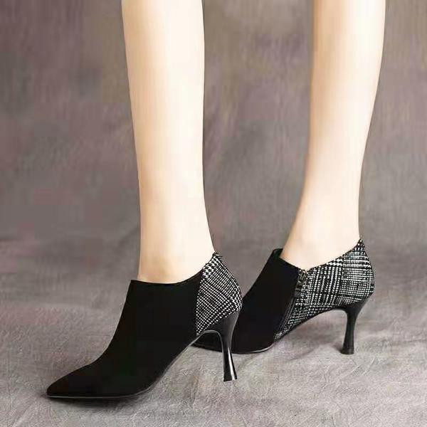 Casual cipele na špic od eko brušene kože i tekstila