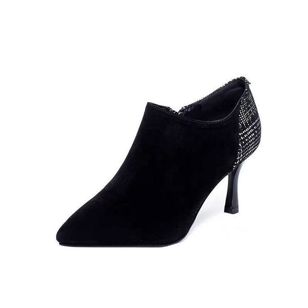 Casual cipele na špic od eko brušene kože i tekstila