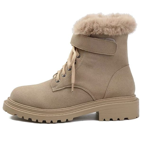 Ежедневни дамски боти с пух и връзки