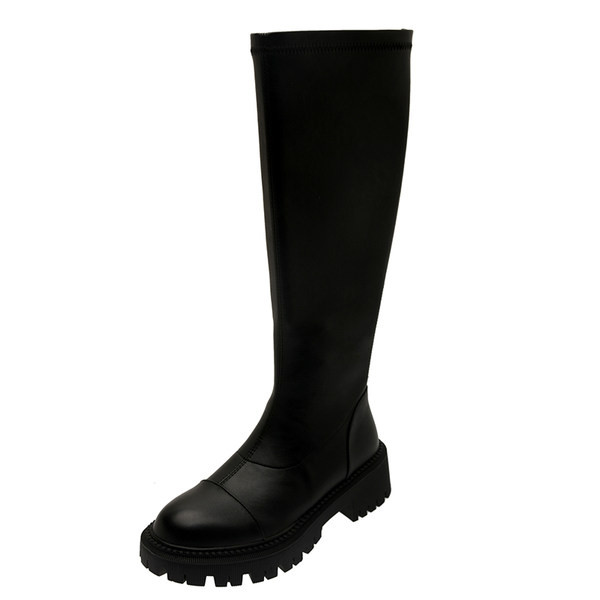 Ženske čizme od eko kože sa grubim đonom