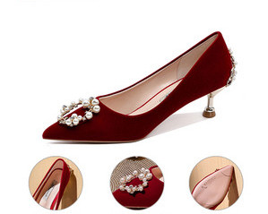 Elegantne cipele od crvenog eko antilop kože sa petom od 5 cm ili 7 cm