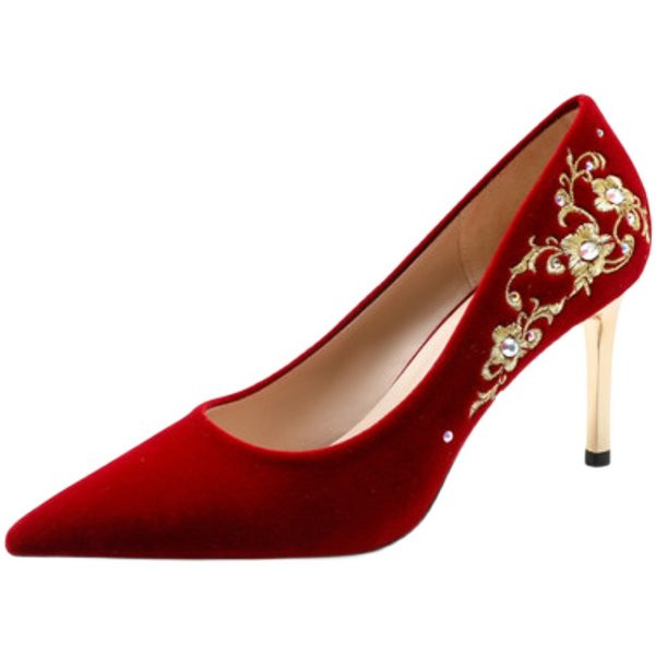 Elegantne ženske cipele od eko brušene kože sa petom od 8 cm