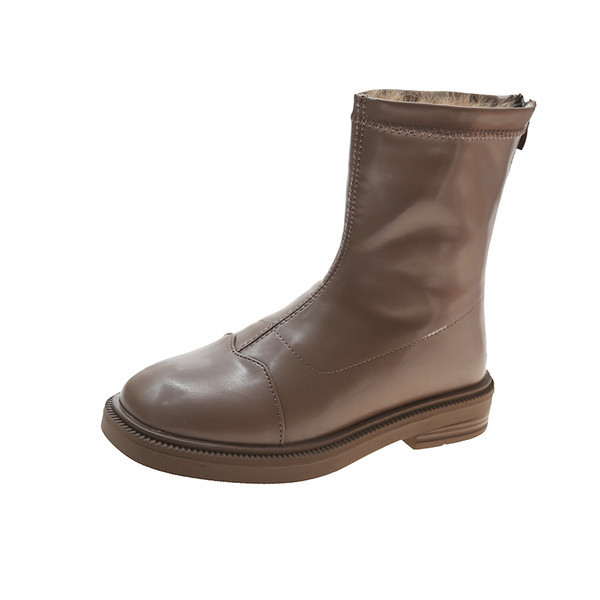 Дамски боти с топла подплата - изкуствена кожа