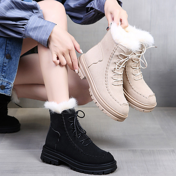 Ženske čizme zaobljeni model od eko antilop kože sa vezicama i patentnim zatvaračem