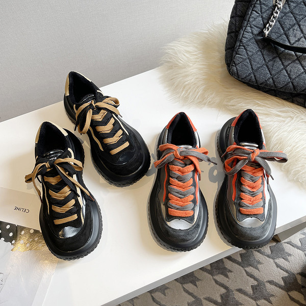 Ženske cipele od eko brušene kože s ravnom platformom