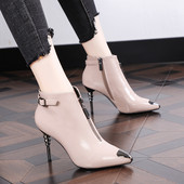 Ženske čizme od eko kože - model na špic