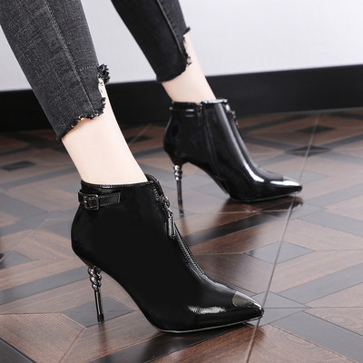 Ženske čizme od eko kože - model na špic