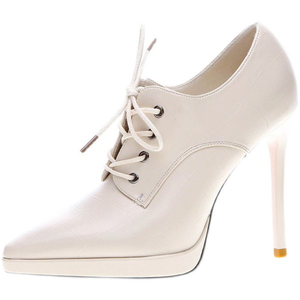 Ženske čizme na petu i pertlu - 10 cm