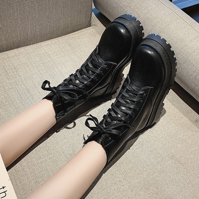 Ženske čizme sa visokim đonom - eko koža dvije boje