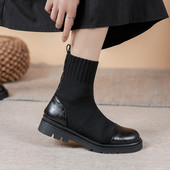 Стилни дамски боти тип чорап в два цвята