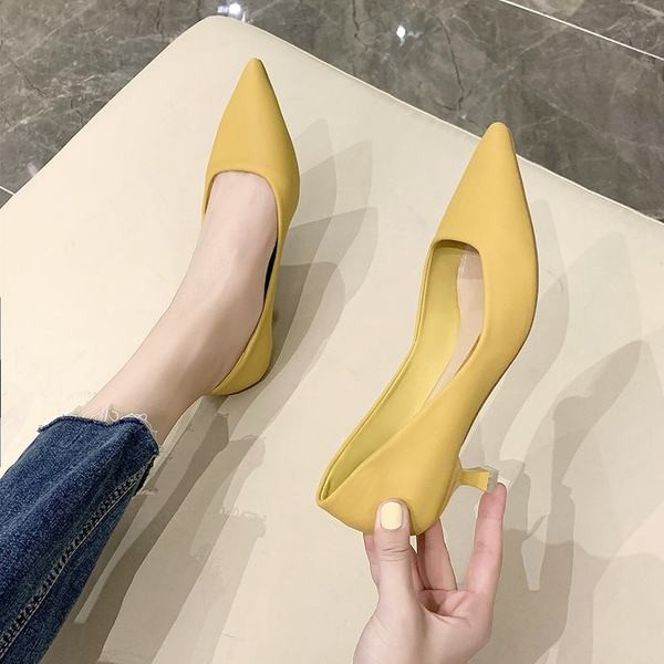 Obični model ženskih cipela na špic s niskom petom od 5 cm