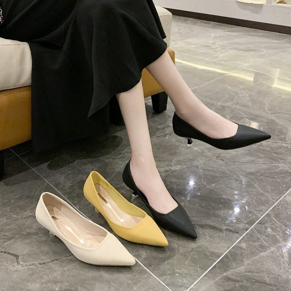 Obični model ženskih cipela na špic s niskom petom od 5 cm