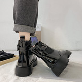 Ženske moderne čizme od eko kože sa kopčom u dva modela