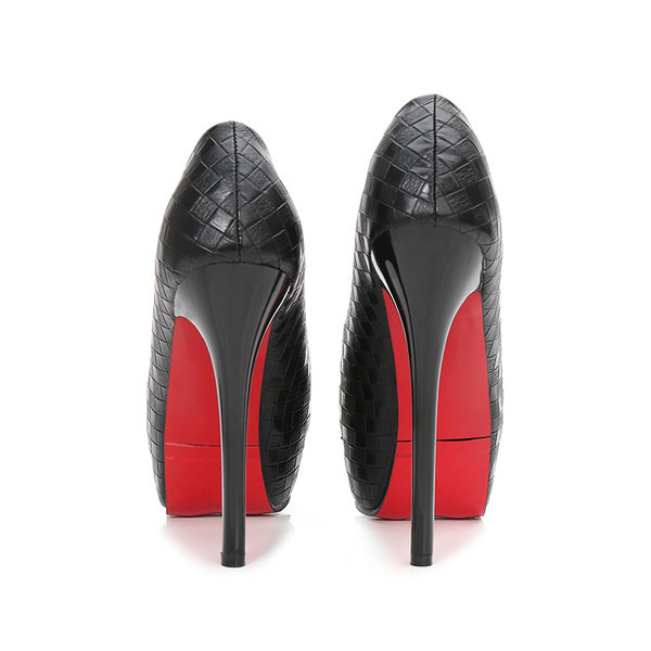 Ženske kožne cipele na petu 14 cm - otvoreni model