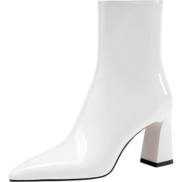 Ženske casual čizme s patentnim zatvaračem i debelom petom