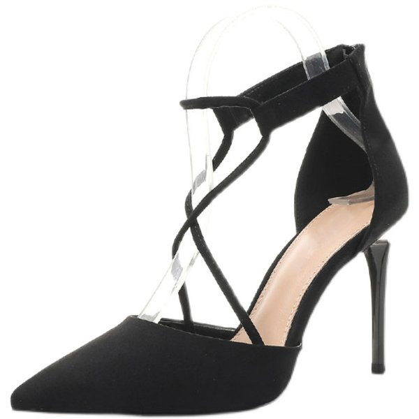 Elegantne ženske cipele na špic s patentnim zatvaračem i petom 8 cm