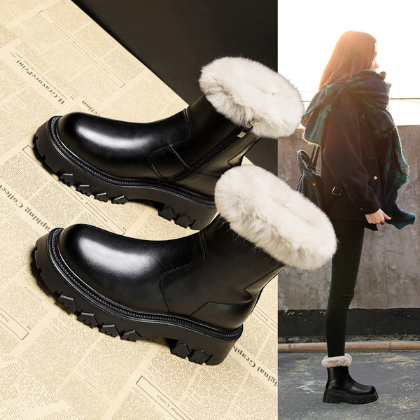 Ženske čizme od eko kože sa perom i patentnim zatvaračem