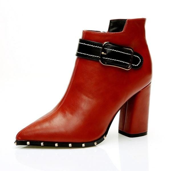 Moderne ženske čizme od eko kože sa debelom petom 9 cm