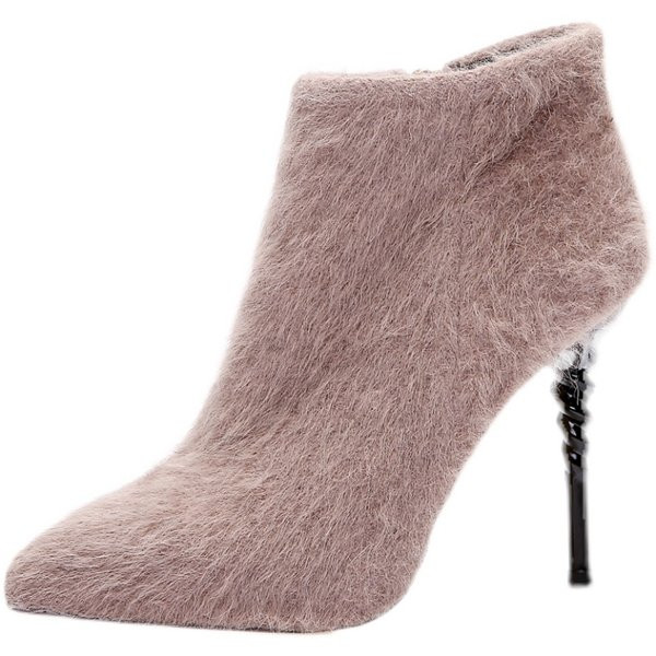 Ženske moderne puhove čizme s tankom petom od 10 cm