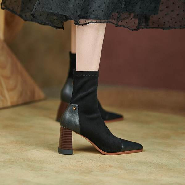 Ženske čizme od eko brušene kože debljine 7 cm