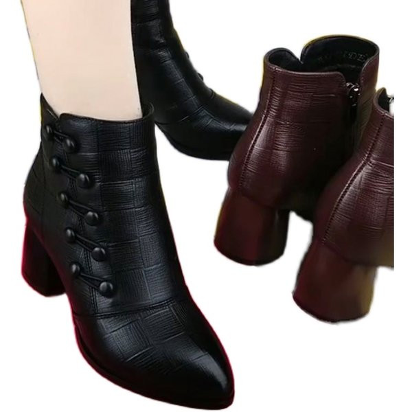 Ženske čizme sa debelom petom od eko kože u dvije boje