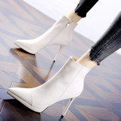 Ženske kožne cipele na špic na visoku petu 11 cm