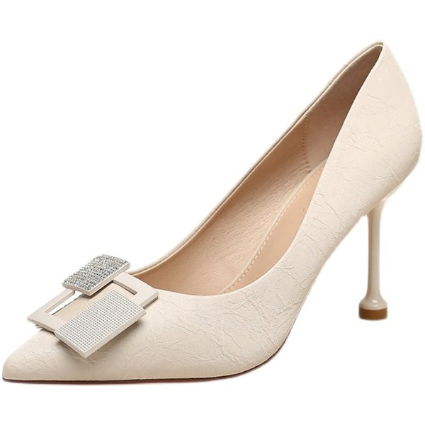 Moderne ženske cipele na špic sa kopčom - dvije boje