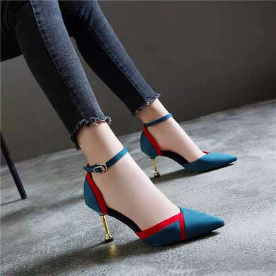 Moderne ženske cipele od eko brušene kože sa petom od 7,6 cm